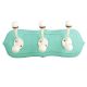 Sea Green Cream Double Loop Ceramic Iron Wooden Hooks